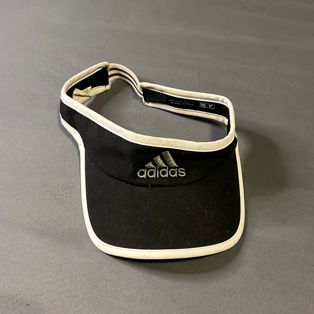 Black and white Adidas visor